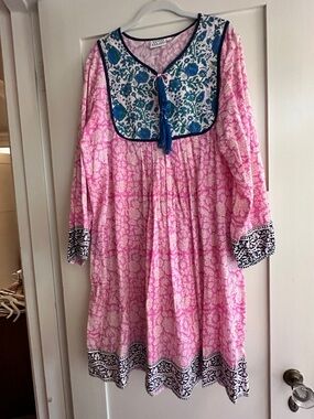 SZ Blockprints Tassel Tie Dress